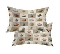 Baonews Lot de 2 housses de coussin abstraites en forme de cœur de pomme - Icônes minimales - Dessin moderne - Tons discrets - Numérique mélangé - Fermeture éclair dissimulée - 30,5 x 50,8 cm