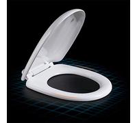 BAOPENB Abattant de WC à Chauffage électrique Intelligent, siège de Toilette Chauffant, Silencieux, démontage en Une Seconde, Couvercle de Toilette monté sur Le Dessus pour Toilettes V/U, Blanc U