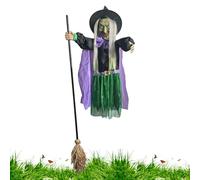Baoqifong Accessoire Décor Volante Sorcière Jardin Halloween | Sorcière Plane Effrayante sur Balai pour Décor Extérieur,Effrayant pour Intérieur Extérieur Maison Cour Porche Terrasses