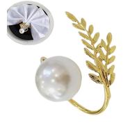 Baoqifong Anneaux pour Serviettes | 6 Pièces Décorations De Table - Anneau De Serviette Perle Dorée,pour Réunion Familiale Banquet Dîner Formel Mariage Halloween Noël Maison