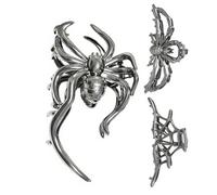 Baoqifong Barrettes Halloween - Décor Serre-Métal Effrayant,3 Pièces Barrettes Halloween Tête de Mort Araignée pour Femmes Filles Spectacle Cosplay Maison École Extérieur Automne