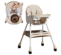 Baoqifong Chaise Haute Bébé | Chaise De Repas Pliante Portable | Siège Rehausseur Multifonction avec Fonction Relax et Balancement pour Maison Voyage Extérieur