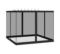 Baoqifong Filet de Protection pour Gazebo - 4 Pièces Filet À Brise pour Pergola | Toile Moustiquaire Anti-UV 3x3M pour Camping Jardin Été Enclos Animal