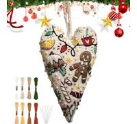 Baoqifong Kit de Broderie Débutant pour Adultes Cœur Ornement - Kits d'Artisanat Créatif - Ensemble Complet Artisanat pour Adultes Adolescents Loisirs Créatifs Décoration Murale Projet Voyage Activité