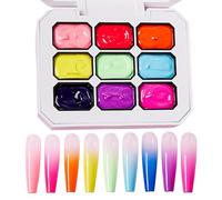 Baoqifong Pat Vernis Gel | Gel Dégradé Pour Dessin,Accessoires de Design d'Ongles 9 Couleurs pour Manucure et Création Artistique des Ongles