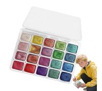 Baoqifong Peintures Aquarelle - Coffret De Peinture Aquarelle Avec 20 Couleurs | Fournitures Pour Projets Artistiques Papeterie Loisirs Créatifs Avec Paillettes Pour Croquis Illustration Dessin Et