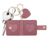 Baoqifong Porte-Clés Photo,Porte-Photos en Cuir PU Compact | Housse de Protection Cadeau Mariage Saint-Valentin Souvenir Mémoire