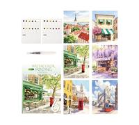 Baoqifong Set de peinture aquarelle pour adultes,12 Couleurs Professionnel Carnet Portable avec Pinceau - Fournitures de peinture aquarelle - pour Croquis Maison Bureau Studio École Collège Extérieur