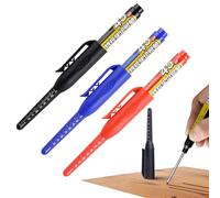 Baoqifong Stylos Marqueur À Pointe Longue | Marqueurs Pour Trous Profonds De Construction,Lot De 3 Outils Marquage Encre Permanent Charpentiers Etanche Pour Bricolage Soudage Menuiserie Usage Intensif