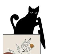 Baoqifong Topper de Porte Chat,Panneau Décoratif en Bois pour Angles de Porte | Décoration Murale en Forme de Chat d'Halloween pour Passionnés de Loisirs Créatifs Propriétaires Festifs Organisateurs