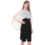 Baoqiya Capelet doux en mousseline de soie pour femme, châles et écharpes pour robes de soirée, cape pour demoiselles d'honneur, mariage, taille unique