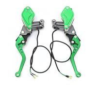 baoquan levier d'embrayage de moto Levier d'embrayage et frein hydraulique universel compatible avec maître-cylindre 22 mm pour motos route pour pit bikes(Green one pair)
