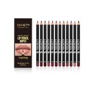 Baorder 12 Couleurs Matte Lip Liner Set,Crayons à lèvres lisses imperméables de qualité supérieure,Rouge à lèvres Nude longue durée pour définir et remplir les lèvres