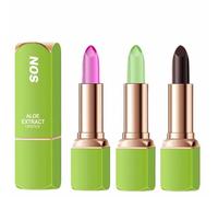 Baorder 3Pcs Température Magique Changement de Couleur Rouge à Lèvres Aloe Vera, Baume À Lèvres Hydratant Imperméable Longue Durée Rouge À Lèvres Nourrissant Maquillage Soin Des Lèvres