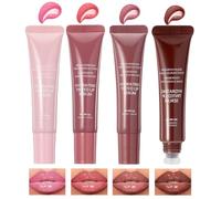 Baorder 4 couleurs Jelly Tinted Lip Sérum Gloss, hydratant, nourrissant, repulpant les lèvres, hydratation longue durée avec polypeptide, brillant à lèvres non collant