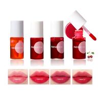 Baorder 4 Couleurs Teinte pour les lèvres Ensemble de teinture,3 en 1 Yeux et joues Teinte Teinture Vernis à lèvres,Mini rouge à lèvres liquide mat velouté,Brillant à lèvres hydratant longue durée