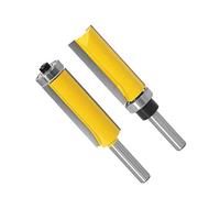 Baorder 8mm Shank 2 pièces Extra Long Bearing Flush Trim Pattern Router Bit Routeur de Garniture Affleurante Roulement Haut et Bas Routeur à Coupe Droite Pour le Travail du Bois