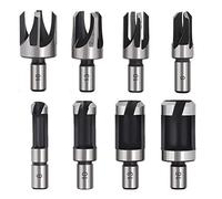 Baorder 8PCS HSS Fraise à Bouchonner Bois Outil de Coupe Acier Carbone Bois Plug Perceuse Ensemble en Bois Conique de Griffe Mèche à Bouchon Bois Wood Plug Cutter Drill Bits 6mm/10mm/13mm/16mm