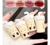 Baorder Lot de 4 brillants à lèvres hydratants brillants - Joli kit de rouge à lèvres liquide au lait - Baume à lèvres teinté hydratant - Vernis à lèvres repulpant - Haute brillance et miroir