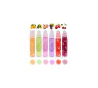 Baorder Lot de 6 gloss à lèvres roll-on aux fruits, huile à lèvres transparente et repulpante pour adolescents et enfants, kit de maquillage pour
