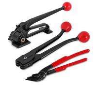 BAOSHISHAN Kit de cerclage pour feuillard en acier 19 mm, tendeur + pince à sertir + cisaille, pour feuillards en acier