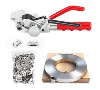 BAOSHISHAN Outil de tension pour feuillard en acier de 19 mm Outil pour feuillard métallique + 30 m de feuillard en acier inoxydable + 100 boucles