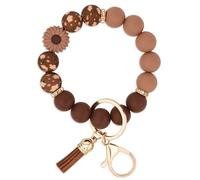 BAOSIWA Porte-clés en perles de silicone pour femmes et filles, Daisy Coffee, taille unique