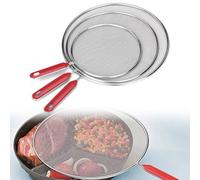 BAOSROY Couvercle Anti Eclaboussure,3pcs Couvercle Anti Projection,Anti Eclaboussure Cuisine,Protection Anti-éclaboussures,Couvercle Anti Projection Acier Inoxydable,pour Poêle à Frire Cuisine