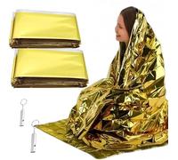 BAOSROY Couverture de Survie,Couverture Thermique Or Argenté,Couverture d'urgence pour L'extérieur, Carpoint Couverture de Survie,Conserver la Chaleur du Corps, Couvertures de Sauvetage (2)