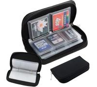 BAOSROY Étui pour Cartes mémoire avec 22 emplacements - Porte SD et Carte mémoire fermé par éclair pour Voyager, Noir