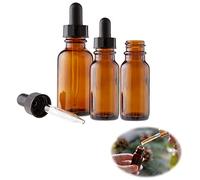 BAOSROY Flacon Compte Gouttes,Bouteille Compte Goutte,Mini Flacons Comptes Goutte Vide,Flacon Comptes-gouttes en Verre,Flacons Gouttes Ambré,pour Huile Essentielle (3)