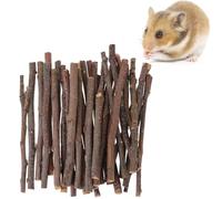 BAOSROY Lapin à Mâcher Jouets,Jouet Lapin Nain Intérieur,Jouets pour Lapins,Jouet Hamster,Bâtonnets à Mâcher Bois Pommier,Branche Molaire,Hamster (350g)