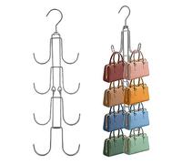 Baoswi 1 lot de 4 crochets de rangement pour sac à main en métal argenté pour économiser de l'espace