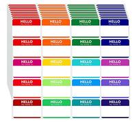 Baoswi Lot de 160 étiquettes autocollantes (7,6 x 5,1 cm) pour badges d'identification, peler et autocollants « Hello My Name is » - Autocollants colorés pour fête à thème, famille, école