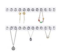 Baoswi Lot de 2 crochets pour colliers en acrylique, muraux, avec 12 crochets en forme de diamant, pour colliers, cadeau pour filles et femmes