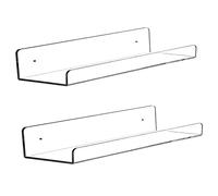 Baoswi Lot de 2 étagères murales flottantes invisibles en acrylique transparent de 38 cm, étagère murale pour livres, étagère de salle de bain
