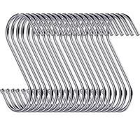 Baoswi Lot de 20 crochets robustes en forme de S de 9 cm pour cuisine, salle de bain, chambre à coucher et bureau (argenté)