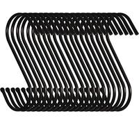 Baoswi Lot de 20 grands crochets de suspension robustes en forme de S de 9 cm pour cuisine, salle de bain, chambre à coucher et bureau (noir)