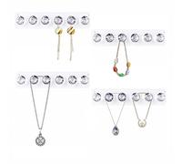 Baoswi Lot de 4 cintres en acrylique pour colliers à fixer au mur avec crochets en forme de diamant crochets à bijoux pour colliers cadeau pour filles et femmes (4 paquets de 6 diamants transparent)