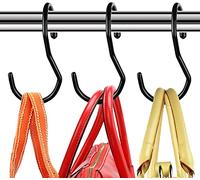 Baoswi Lot de 8 cintres pour Sac à Main pour Placard, Design Unique torsadé, Crochets de Grande Taille pour accrocher des Sacs à Main, Ceintures, écharpes-Noir