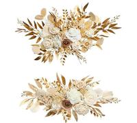 BaoT8YLu Lot de 2 Fleurs pour Arche de Mariage, Arrangement Floral Artificiel, Ensemble de Fausses Fleurs, Panneaux de Bienvenue de Mariage, Décorations Florales pour Décoration de Mariage, Cérémonie