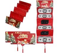 BaoT8YLu Lot de 4 porte-cartes de Noël ou cartes cadeaux 2026, avec 10 compartiments, surprise pour Noël, cartes pour tous les anniversaires