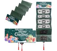 BaoT8YLu Lot de 4 porte-cartes de Noël ou cartes cadeaux 2026, avec 10 compartiments, surprise pour Noël, cartes pour tous les anniversaires