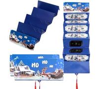 BaoT8YLu Lot de 4 porte-cartes de Noël ou cartes cadeaux 2026, avec 10 compartiments, surprise pour Noël, cartes pour tous les anniversaires
