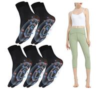 BaoT8YLu Tourmaline Ionic Chaussettes stretch gainantes pour le corps, Tourmaline Slimming Health Sock, Tourmaline Lymphatique Slimming Socks, Chaussettes d'été pour femme Mince (5 paires noires)