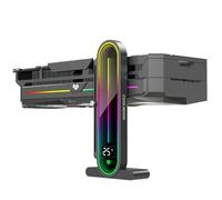 Baotkere Support GPU ARGB réglable en Hauteur avec Affichage de la température, Support de Carte vidéo Universel 5 V 3 Broches, Support Anti-affaissement et Base magnétique pour Cartes Graphiques PC