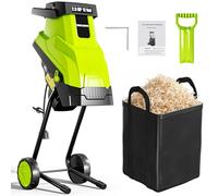 Baotree Déchiqueteuse à Bois électrique de 15 A de diamètre de Coupe de 4,6 cm avec Sac de Collecte de 45 L et bâton Poussoir, Lame Double Face pour Couper des Branches, des coupures