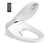 Baotree Siège de toilette électrique avec télécommande, siège de toilette chauffant, séchoir à air chaud, couvercle fermé doux, veilleuse, affichage LED, auto-nettoyant, buse en acier inoxydable