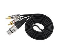 BaotyJie Adaptateur XLR 3 Broches Femelle à Double RCA Mâle pour Câble Audio - 5 Mètre