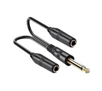 BaotyJie Câble Haut-parleur Adaptateur Y Splitter Jack 635mm Connecteur Stéréo Guitare En PVC pour Connexion D'Amplificateur Casque Studio Système D, Canal Unique